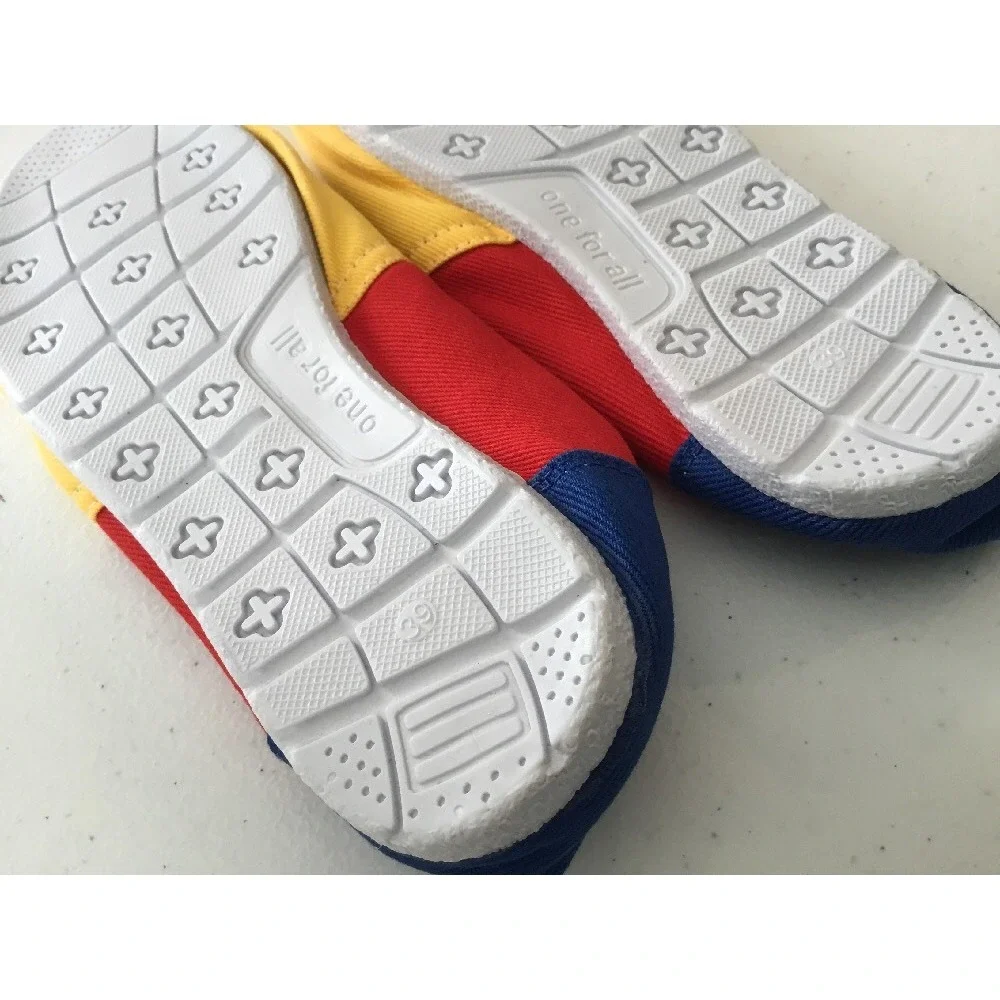 Handmade Colombia Flag Soccer Ballet Flats Shoes Womens 39 Yellow Blue Red
